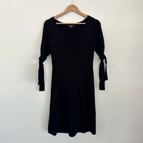 525 America Knit Sweater Black Bow Fit and Flare Mini Dress Size XS - Picture 1 of 4